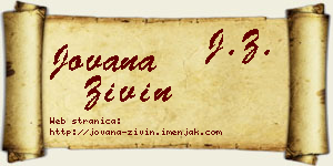 Jovana Živin vizit kartica